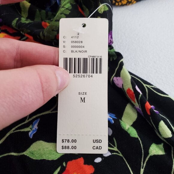 Maeve Anthropologie Womens Jacquin Peasant Floral Blouse Size M Black Boho NWT - Picture 6 of 9